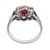 1930s Art Deco Ruby Diamond Platinum Cluster Ring, Size 7 For Sale In Los Angeles - Image 6 of 7