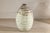 Large Artisan Cream Glazed Ceramic Vase with Brown Striated Bands For Sale - Image 4 of 17