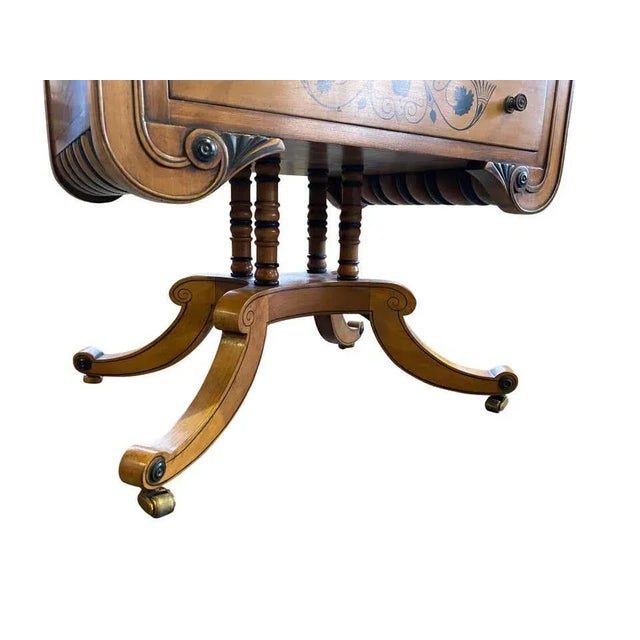 Regency Sheraton Style Newspaper Rack in Satinwood, 20th Century For Sale - Image 9 of 15