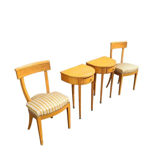 Biedermeier Cherrywood Chairs and Side Tables, Set of 4 For Sale - Image 3 of 18