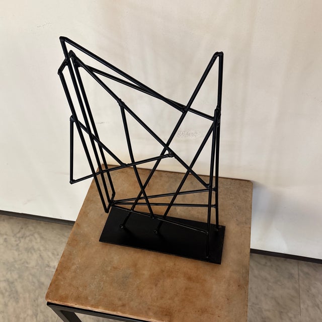 Modernist Abstract Welded Steel Rod Sculpture For Sale - Image 4 of 9