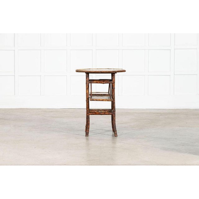 English Octagonal Lacquered Bamboo Side Table, 1880s For Sale - Image 12 of 14