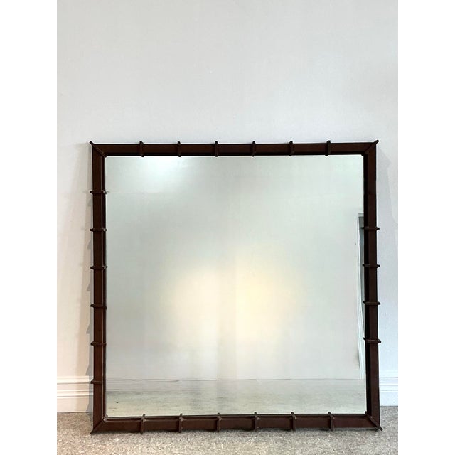 Vintage Patinated Wrought Iron Mirror For Sale In West Palm - Image 6 of 12