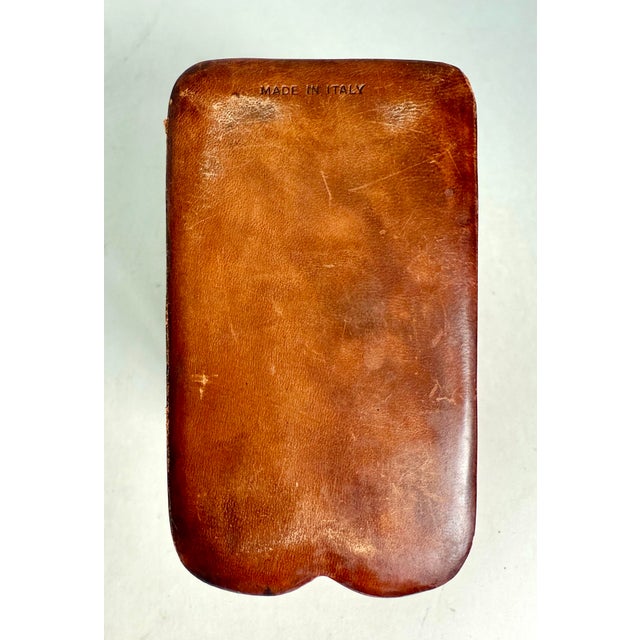 Vintage Italian Leather Playing Card Case With Embossed Gold Detailing For Sale - Image 12 of 12