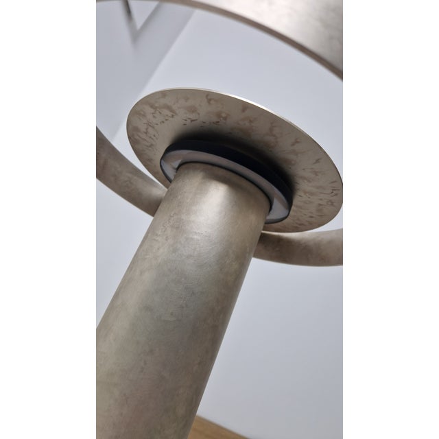 Mod Circle Table Lamp in Silver Metal by Massimo Tonnettos for Venicem For Sale - Image 9 of 14