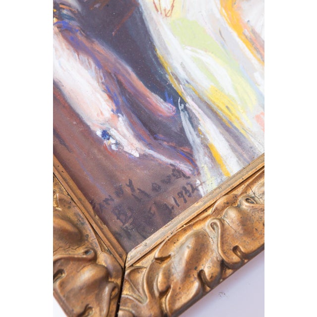 Glass Fanny Billaud, Female Portrait, 1932, Pastel Artwork, Framed For Sale - Image 7 of 11