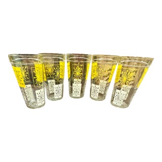 1950’s Hazel-Atlas Atomic Starburst Glasses - a Set of 5 For Sale