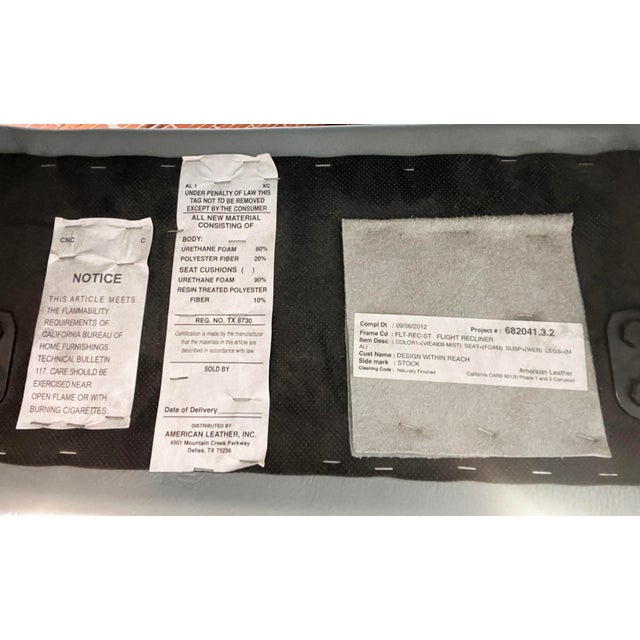 Design With Reach Dwr Flight Chair Recliners in Blue Mist Leather - a Pair For Sale - Image 10 of 12