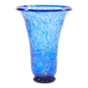 Large Venetian Mouth Blown Gold Flecks Infused Design Decorated Vase