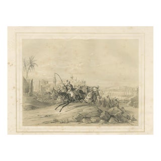 Egyptian Cavalry Battle Scene, 1846, Paper For Sale