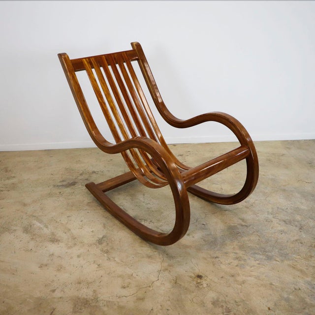 1970s 1970s Mexican Rocking Chair Made in Tropical Wood For Sale - Image 5 of 17