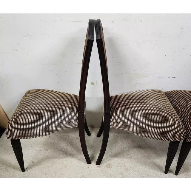 Black French Art Nouveau Dining Chairs Double Caned Set of 4 For Sale - Image 8 of 12