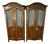 1950s Pair of Kindel "Beauclair" French Louis XV Style Walnut Chifferobes With Silk Panels For Sale