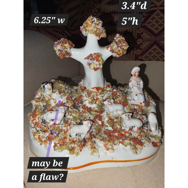 Fine Small 19th C Staffordshire Pair of Pastoral Themed Groups For Sale - Image 4 of 10
