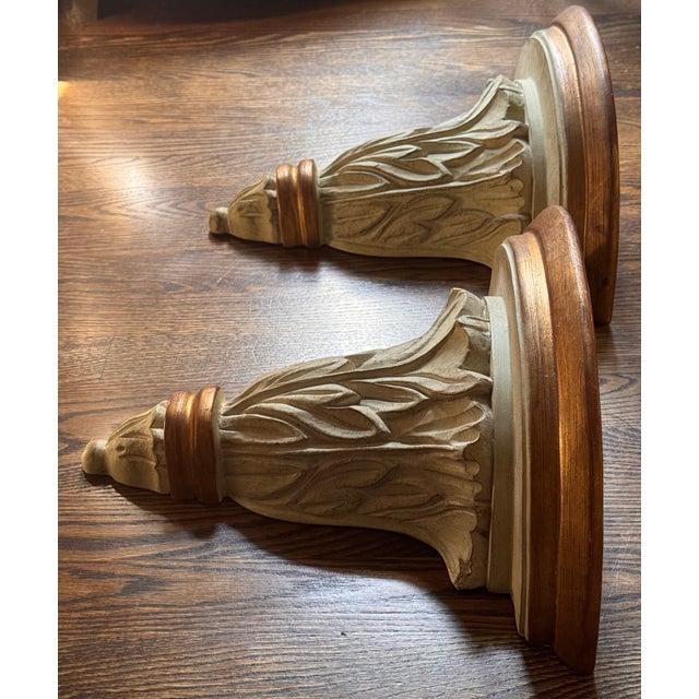 Gold 20th Century Hollywood Regency Wall Sconce Shelves - A Pair For Sale - Image 8 of 11