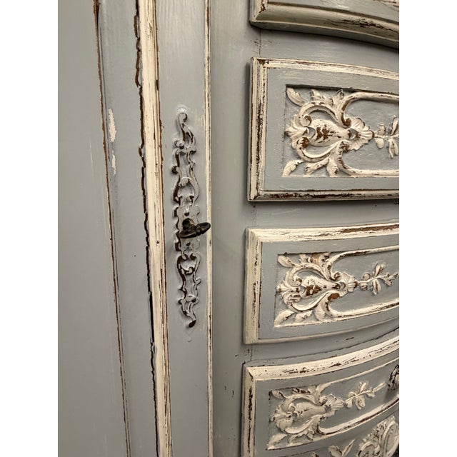 Baby Blue 19th Century French Louis XV Style Oak Buffet Sideboard, Country French, Circa 1870 For Sale - Image 8 of 9