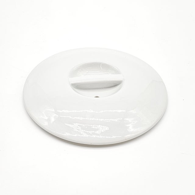 Apilco France White Porcelain Covered Soup Bowl With Handle, 10" For Sale - Image 11 of 12