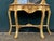 1970s Louis XVI Artisan Gilt Beech Marble Console Table & Mirror 2pc For Sale - Image 4 of 10