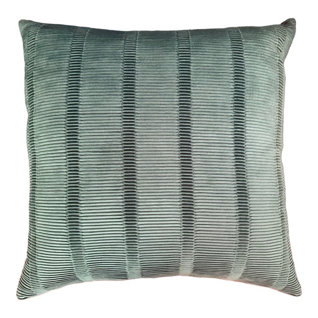 Hunter Green Velvet Blend Pillows With New Inserts For Sale