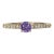 Purple Sapphire Round Ring With Natural Diamond Halo: Solid 14k Gold, Size 6.75 For Sale