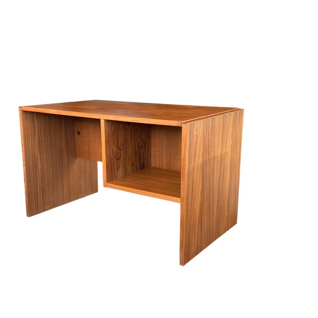 1970s -Century Danish Modern Teak Writing Desk With Open Shelf For Sale - Image 14 of 15