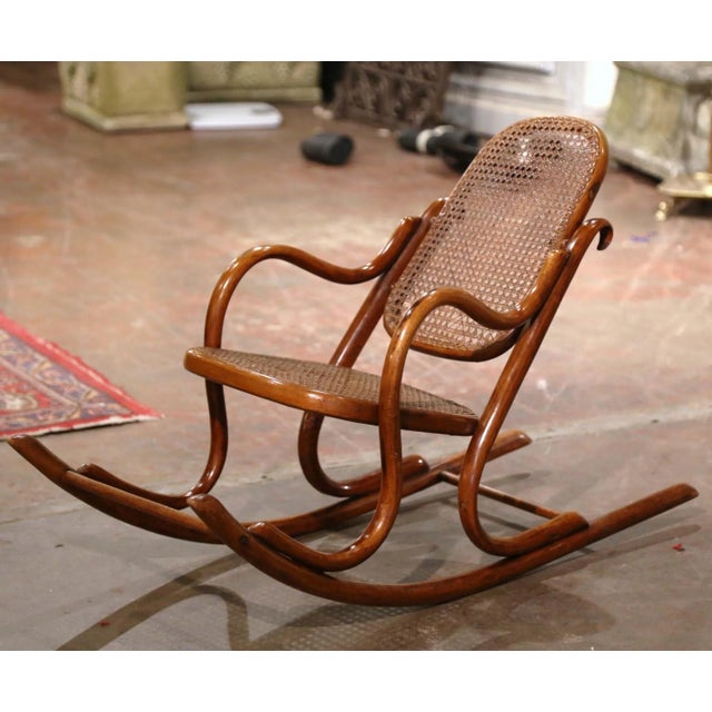 Early 20th Century French Thonet Style Bentwood Child Rocking Chair For Sale - Image 4 of 11