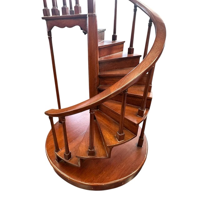 Wood Antique Mahogany Spiral Staircase Model For Sale - Image 7 of 12