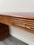 Three Drawers Fluted Wood Console Table with Crimson Red Glass Top, 1970s For Sale - Image 6 of 9