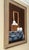 This lathe-art panel is painted wood construction with applied cut-wood relief elements on vertical-plank background,...
