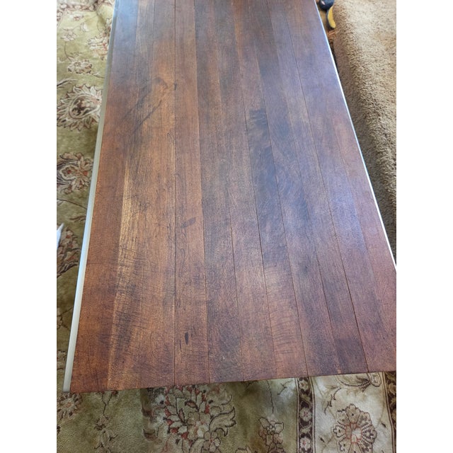 Brown Mid Century Modern Wood and Steel Coffee Table For Sale - Image 8 of 14
