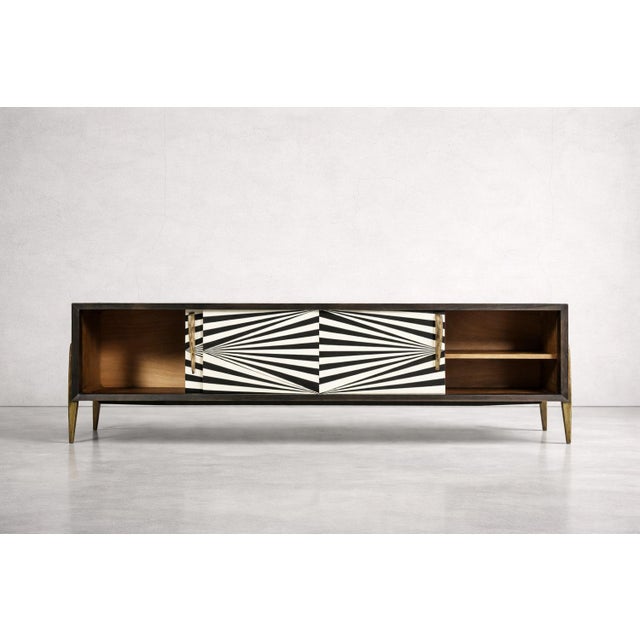 Scandinavian Sideboard in Birch with Hand-Painted Op-Art Pattern, 1960s For Sale - Image 10 of 18