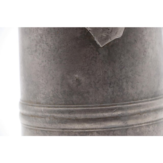 Gray 1775 Medieval Antique German Pewter Wine Jug For Sale - Image 8 of 12