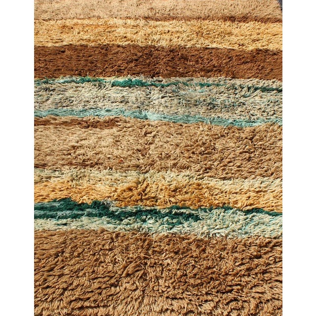 Vintage Turkish Brown and Blue Tulu Rug For Sale In Atlanta - Image 6 of 10