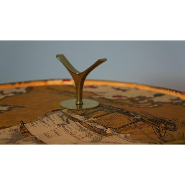 Mid-Century Linen and Teak Floor Lamp attributed to Rupert Nikoll, 1950s For Sale - Image 6 of 12