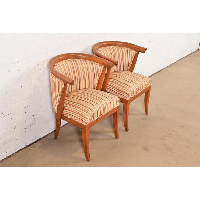 Romweber Harold Schwartz for Romweber Mid-Century Modern Sculpted Oak Tub Chairs, Pair For Sale - Image 4 of 12