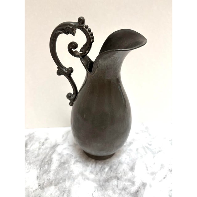 Gray Vintage English Pewter Pitcher or Vase For Sale - Image 8 of 8