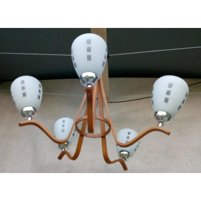Wooden Chandelier, 1970s For Sale - Image 13 of 16
