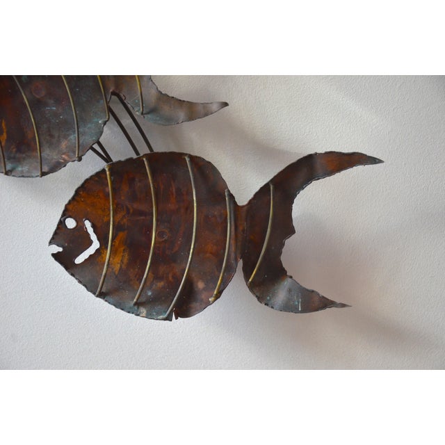 Brutalist Torched Metal School of Fish Wall Sculpture For Sale In Richmond - Image 6 of 7
