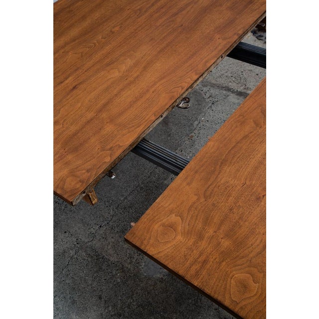 Drexel 1960s Mid Century Modern Dining Table Drexel Walnut Extension Leaf X1 Rectangular MCM For Sale - Image 4 of 12
