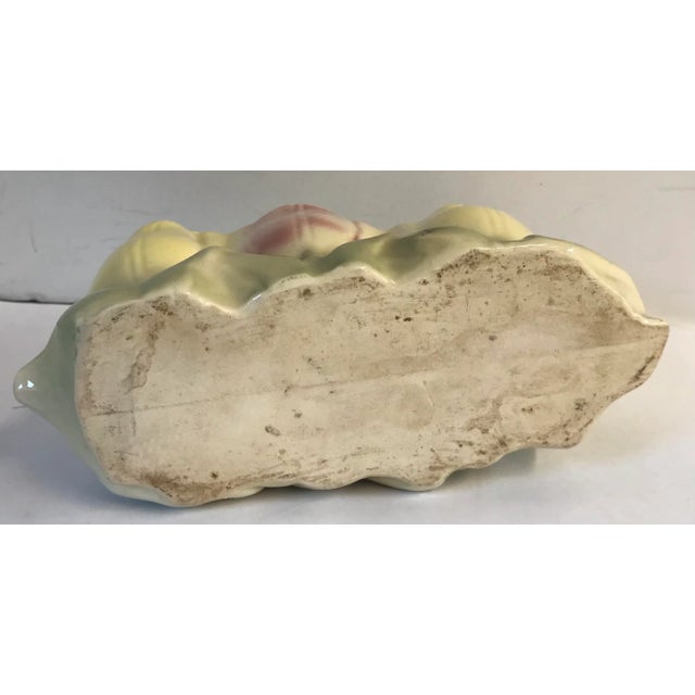 Yellow Vintage Ceramic Tulip Design Planter For Sale - Image 8 of 10