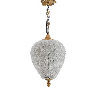 Vintage Clear Hand-Blown Glass Pendant, 1975 For Sale