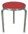 Mid-Century Modern Italian Round Stool in Metal and Red Laminate, 1960s For Sale