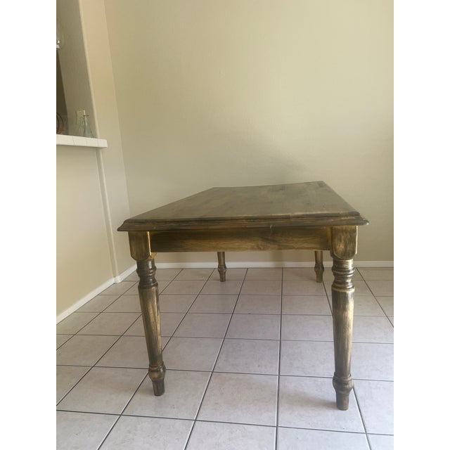 Hand-Refinished Solid Wood Farmhouse Table - Timeless Rustic Charm For Sale - Image 11 of 11