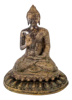Burmese Bronze Buddha Seated in Lotus Position