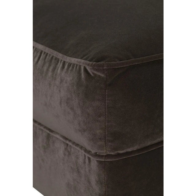 Alcott Ottoman, Chocolate Velvet For Sale - Image 4 of 8