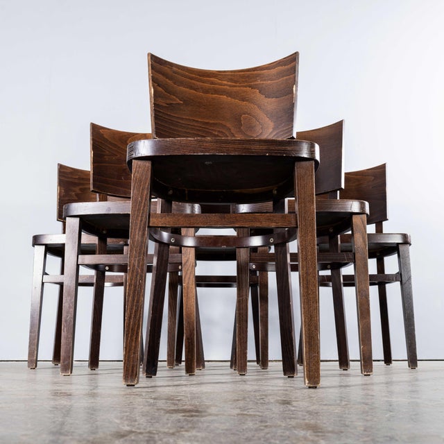 1970s Deep Back Dining Chairs in Dark Walnut from Ton, 1970s, Set of 4 For Sale - Image 5 of 11