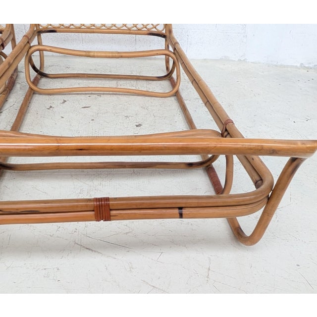 Italian Bamboo Single Beds, 1960s, Set of 2 For Sale - Image 12 of 16
