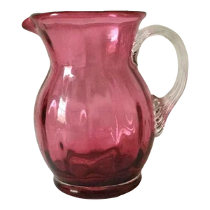 Vintage Hand Blown Cranberry Glass Pitcher/Jug