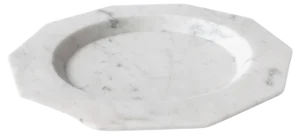 Dinner Plate in Satin White Carrara Marble