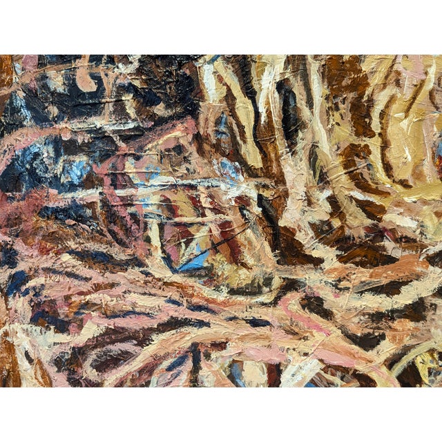 Kristi Haines Herman “Silent Lament” Contemporary Gestural Blue, Brown, & Tan Abstract Painting, 2025 For Sale - Image 9 of 11